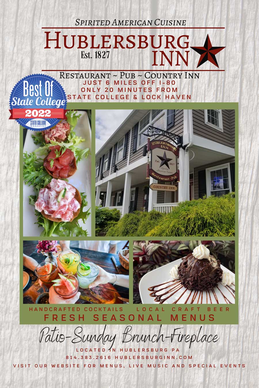 Hublersburg Inn <center>Hublersburg Inn | <b><a href="http://www.hublersburginn.com/" target="_blank" rel="noopener noreferrer">CLICK HERE to view the website</a></b></center>